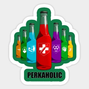 Zombie Perks in Triangle Perkaholic on Emerald Green Sticker